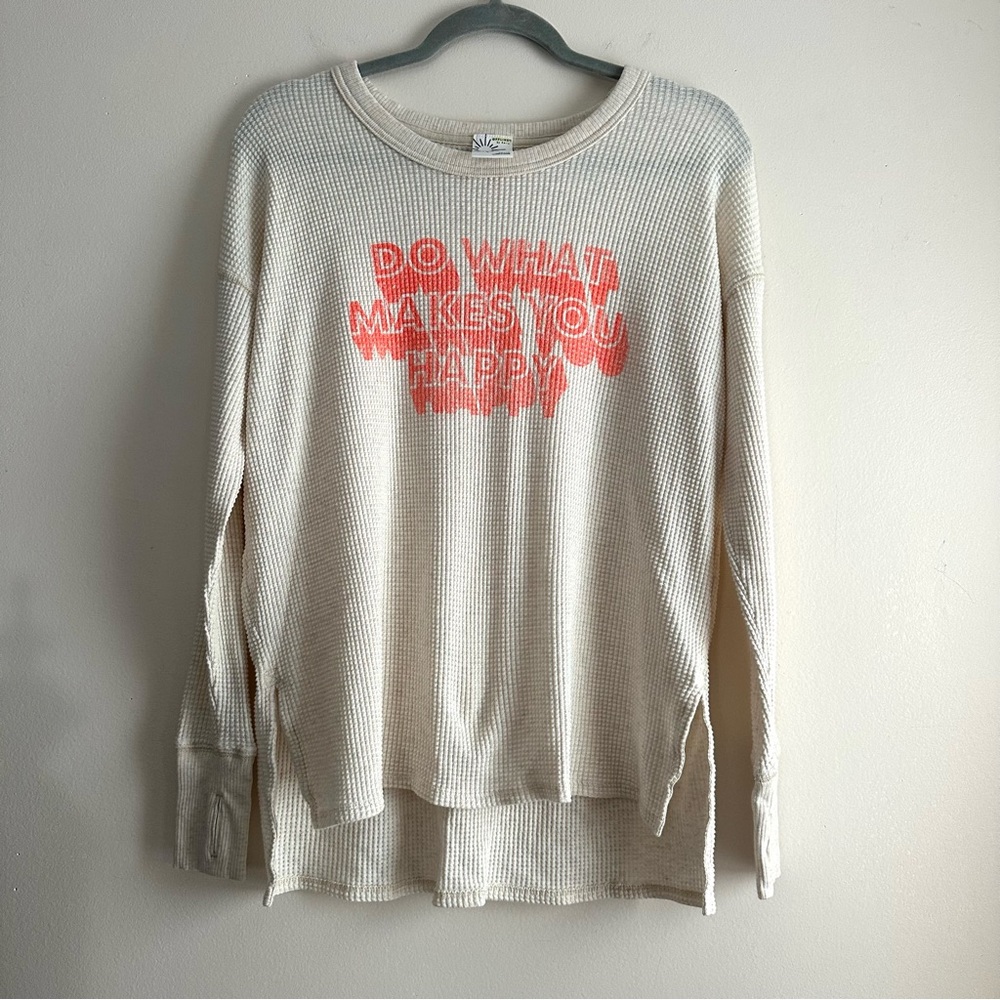 Aerie • Do What Makes You Happy Long Sleeve Waffle Tee‎